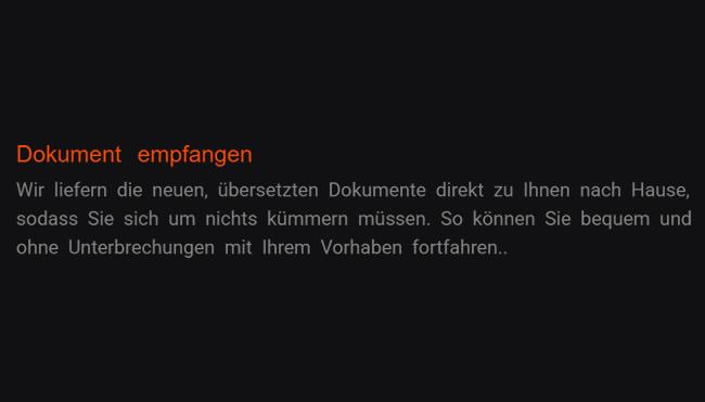 5. Papiere bekommen: Wodurch Sie sich um nichts bemühen müssen, schicken wir die frischen übertragenen Unterlagen direkt an Sie heim. Unterbrechungsfrei und einfach fortfahren mit dem Vorhaben.